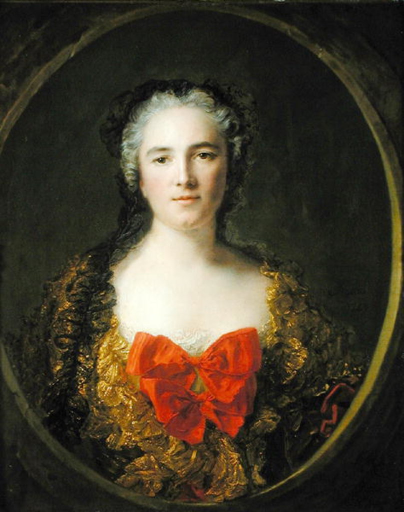 Detail of Portrait presumed to be Louise-Elisabeth de La Chastre, Marquise de Dreux-Breze, 1749 by Jean-Marc Nattier