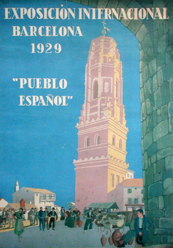 Detail of Poster advertising the International Exhibiton in Barcelona, 1929 by Xavier Nogues