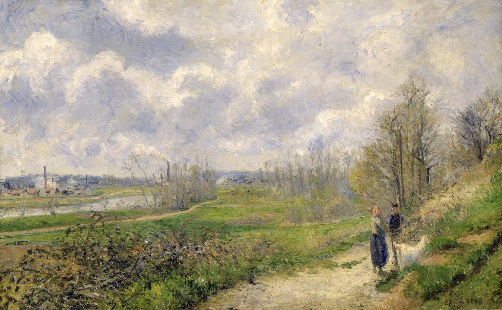 Detail of La Sente du Chou, near Pontoise, 1878 by Camille Pissarro
