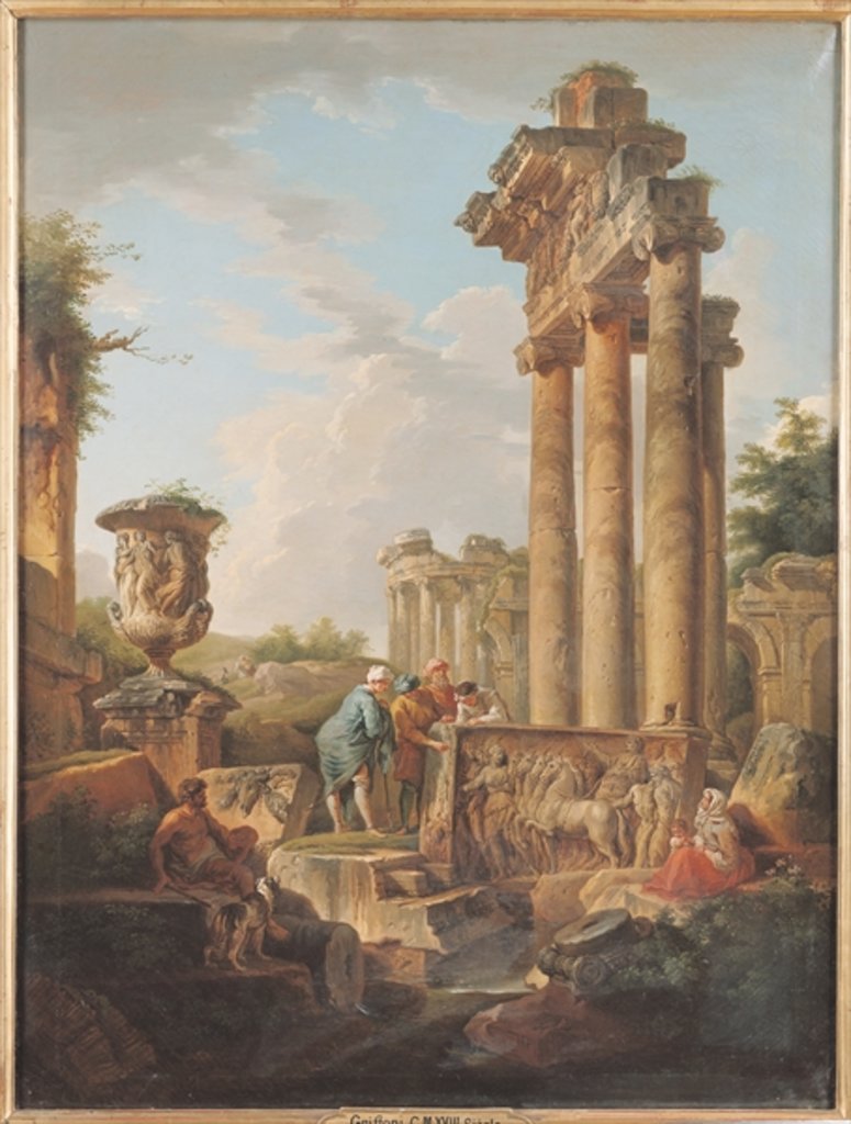 Detail of Ruins of a Temple by Giovanni Maria Griffoni