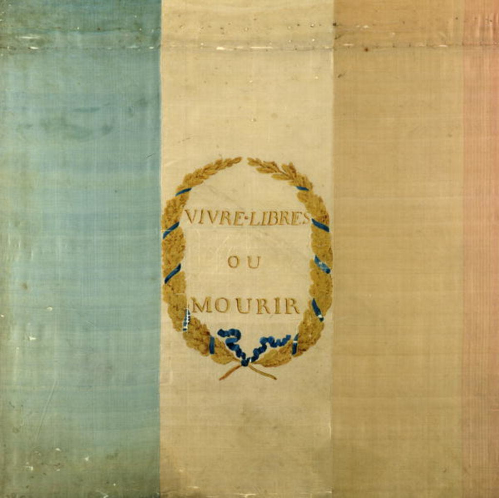 Detail of Tricolore with the motto 'Live Free or Die', 1792 by French School