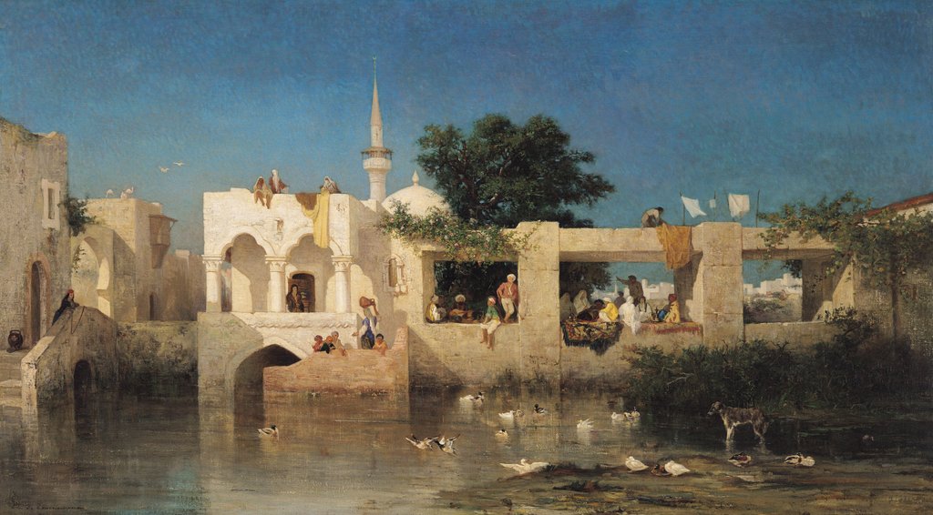 Detail of Cafe in Adalia, 1856 by Charles Emile de Tournemine