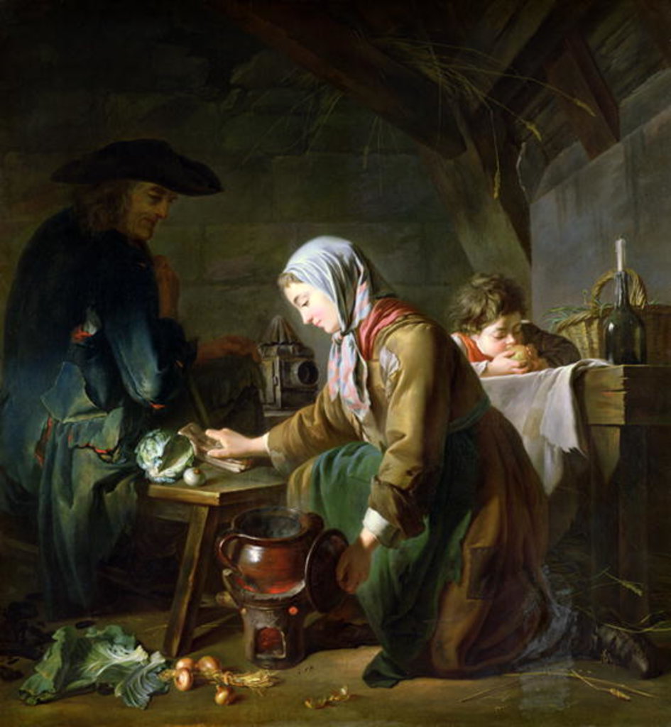Detail of Preparing a Meal by Nicolas-Bernard Lepicie