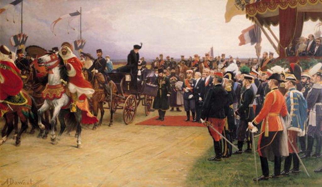 Detail of President Emile Loubet Welcoming Tsar Nicolas II and Tsarina Alexandra to the Camp at Betheny, 21st September 1901, r.1905 by Albert Pierre Dawant