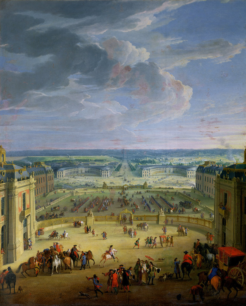 Detail of Perspective View from the Chateau of Versailles of the Place d'Armes and the Stables, 1688 by Jean-Baptiste Martin