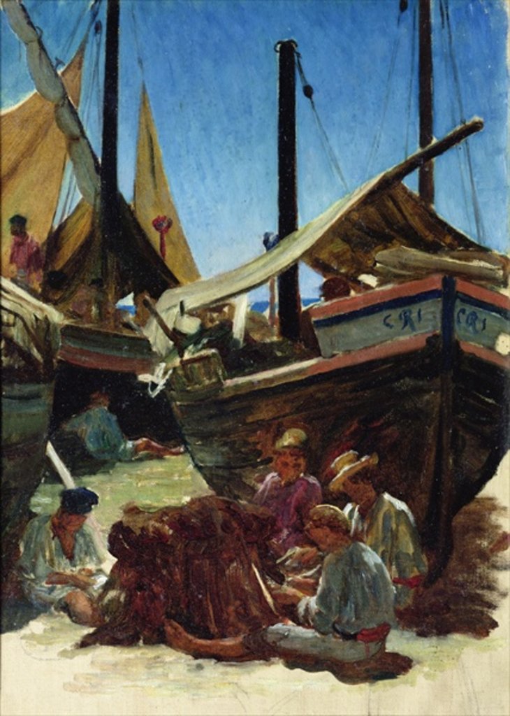 Detail of Anzio, The Port by Antoine Auguste Ernest Herbert or Hebert