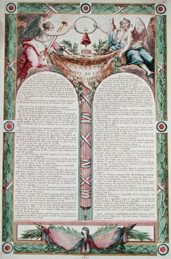 Detail of Declaration of the Rights of Man, 1793 by French School