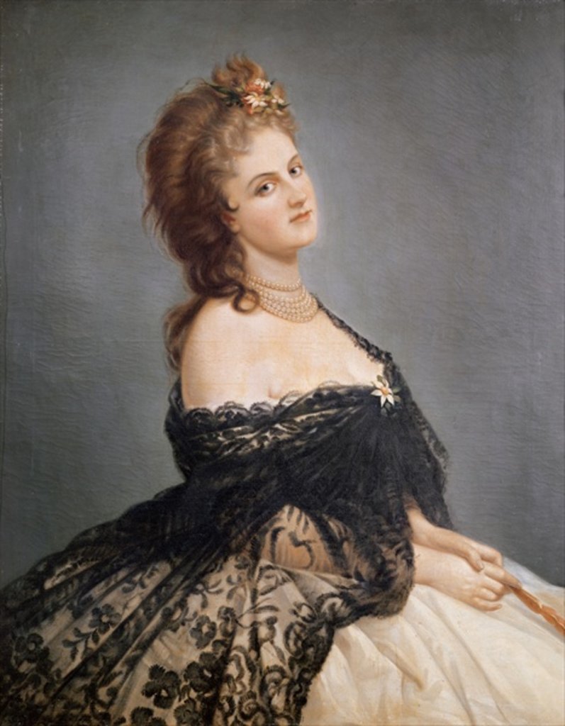 Detail of Portrait of Virginia Oldoini Countess of Castiglione by Italian School