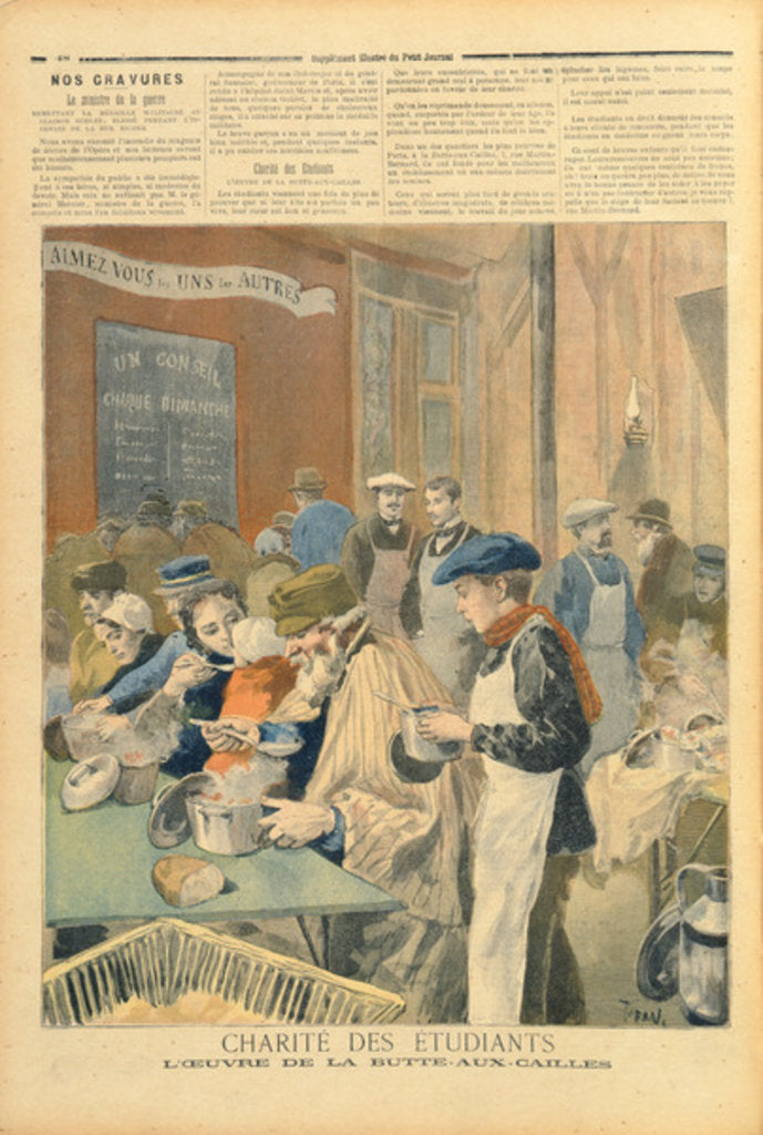 Detail of The Charity of the Students: The Soup Kitchen at Butte-aux-Cailles by Oswaldo Tofani
