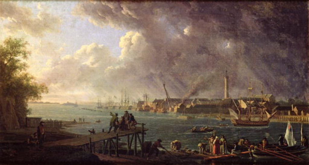 Detail of View of the Port of Lorient by Jean-Francois Hue