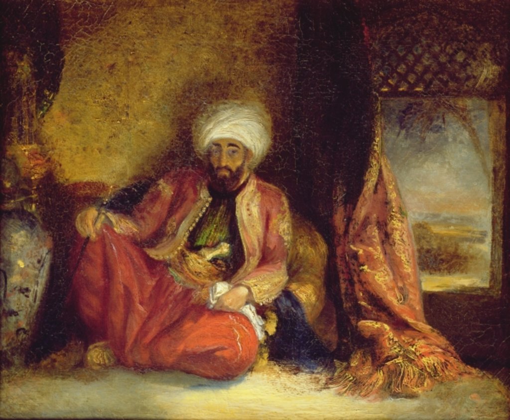 Detail of A Turk Smoking a Pipe by Henri Decaisne