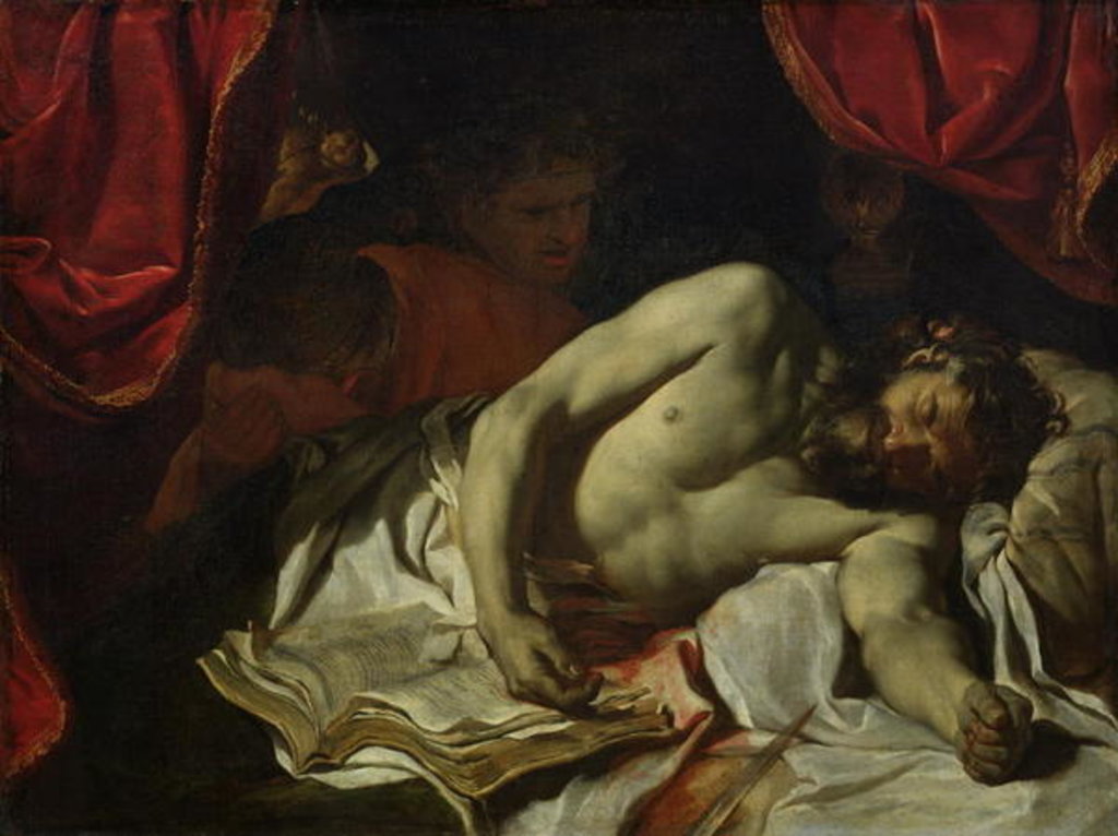 Detail of The Death of Cato of Utica 1646 by Charles Le Brun