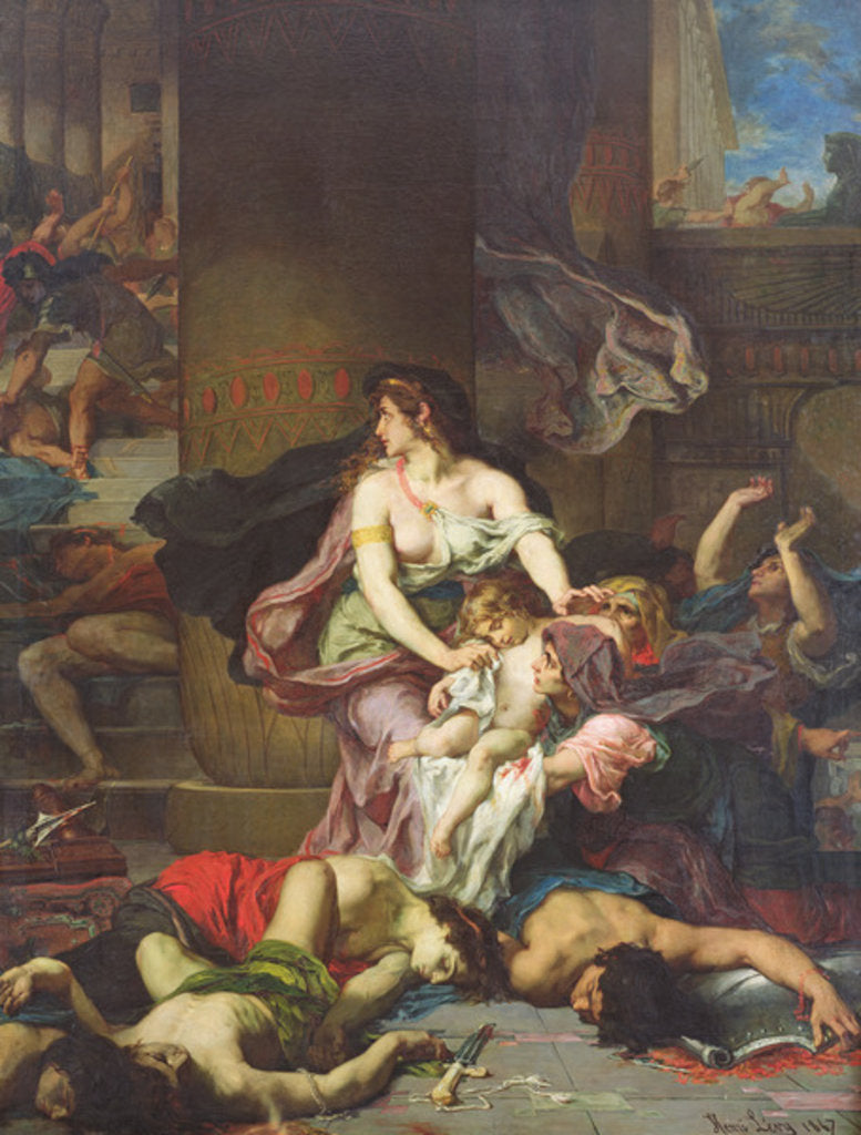 Detail of Joash Saved from the Massacre of the Royal Family, 1867 by Henri Leopold Levy