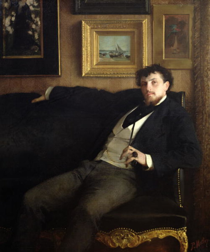 Detail of Portrait of Ernest Duez 1876 by Paul Mathey