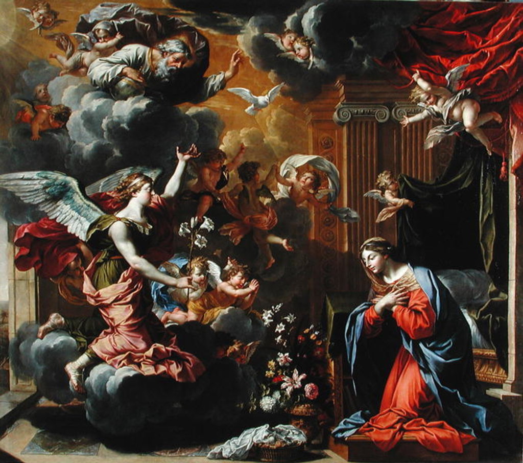 Detail of The Annunciation, 1651-52 by Charles Poerson