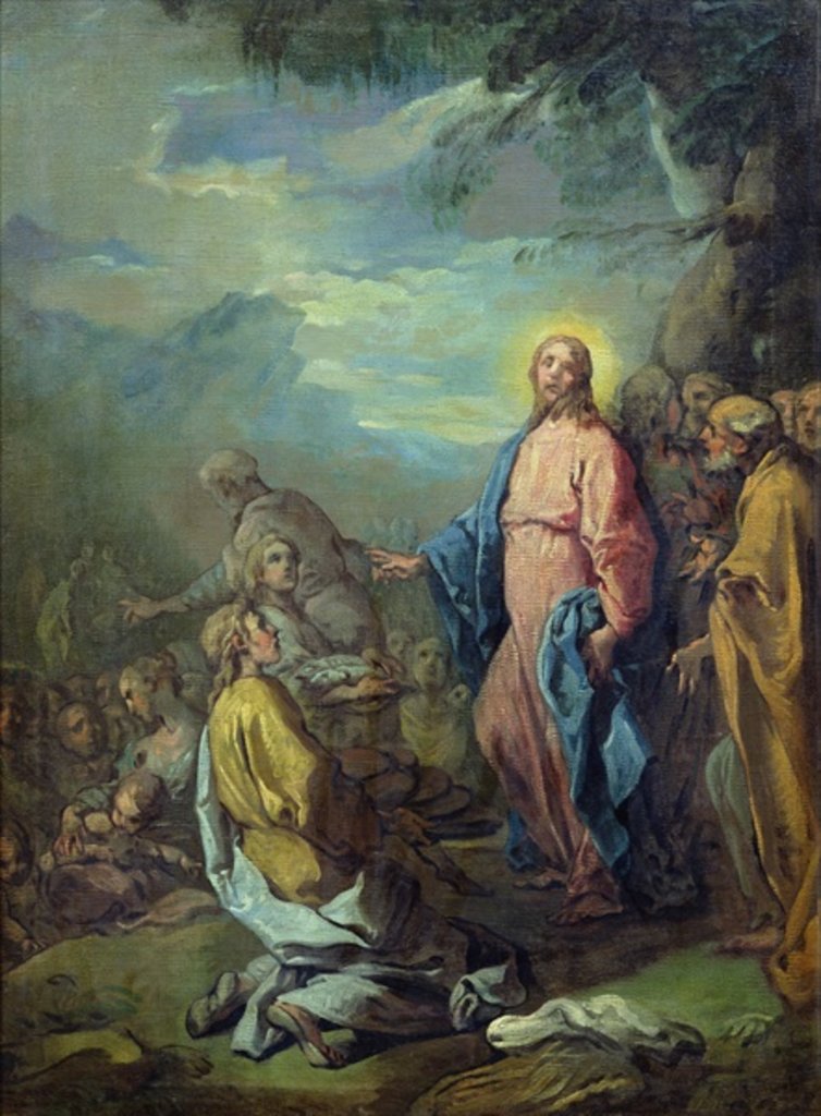 Detail of The Feeding of the Five Thousand, before 1733 by Carle van Loo