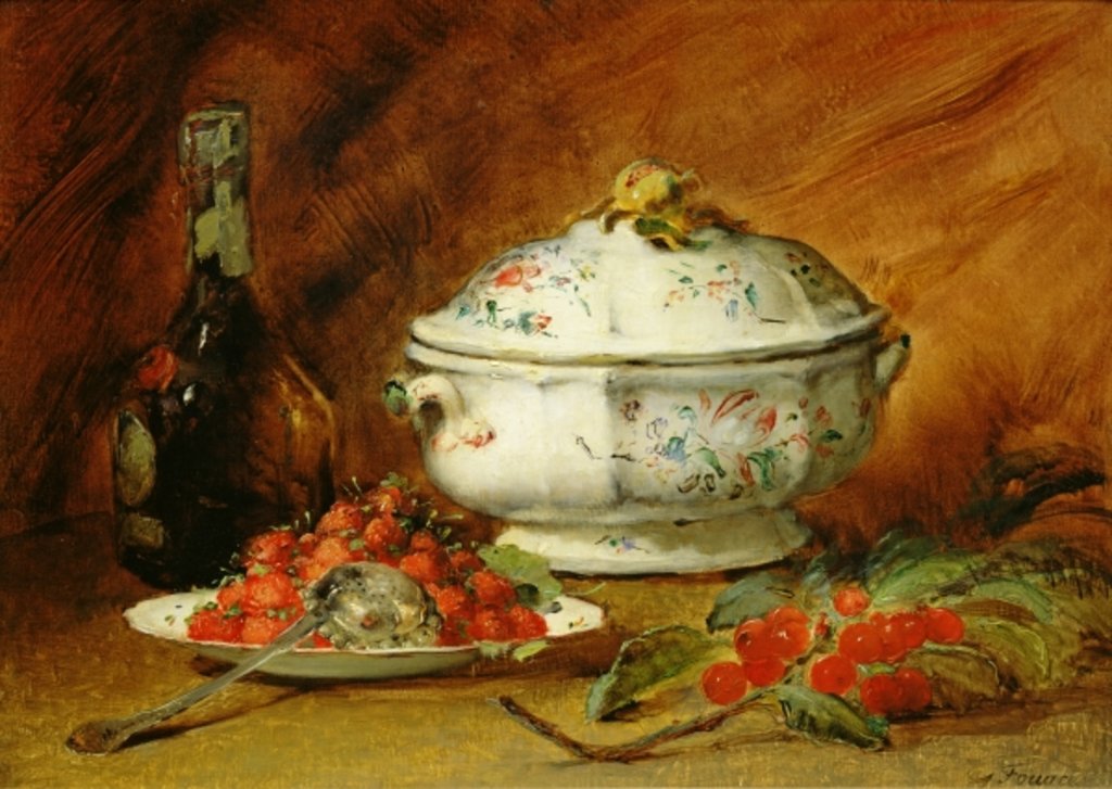 Detail of Still Life with a Soup Tureen by Guillaume Romain Fouace