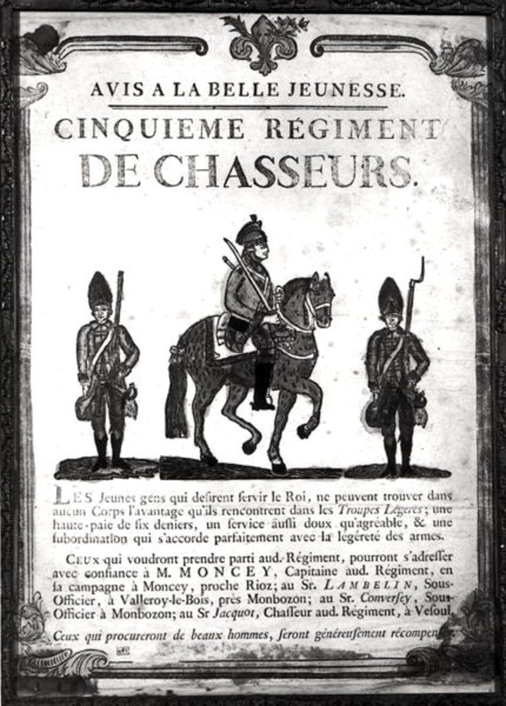 Detail of Recruitment poster for the Fifth Regiment by French School