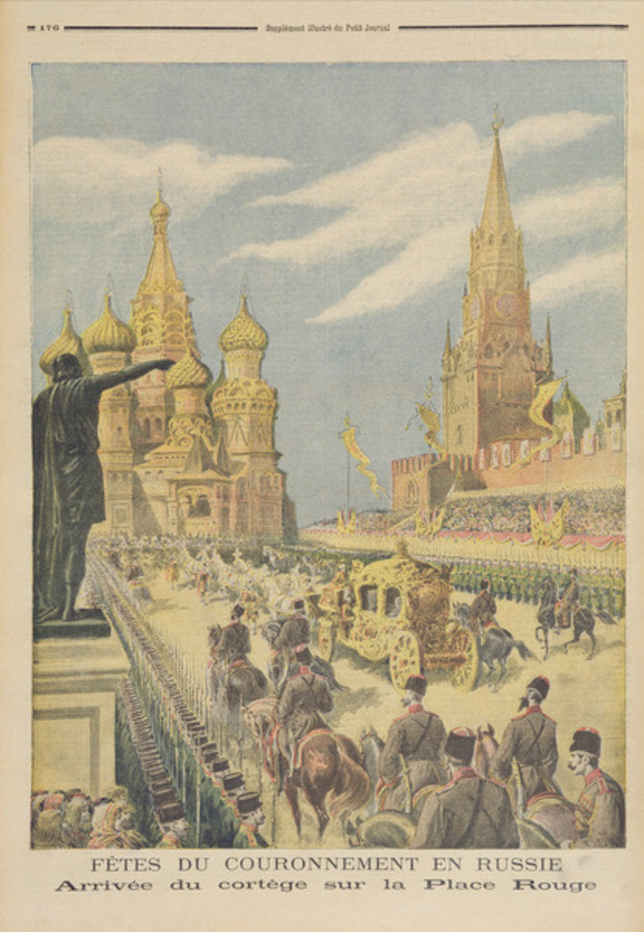 Detail of Celebration for the Coronation of Tsar Nicolas II Arrival of the Cortege in Red Square by Henri Meyer