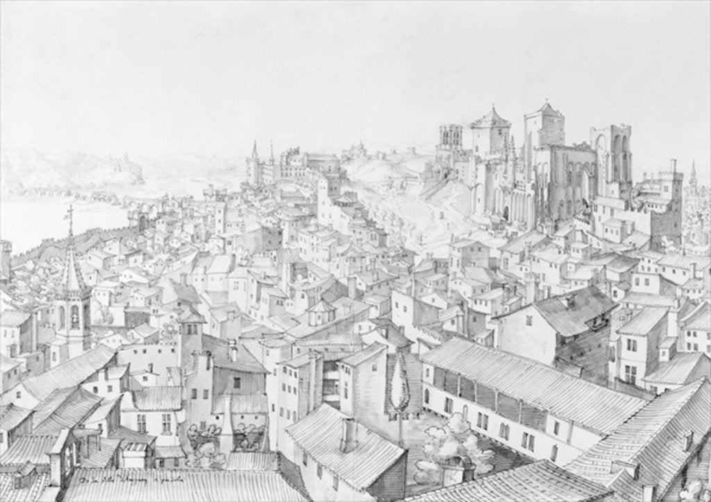 Detail of View of the Town of Avignon and its surroundings by Etienne Martellange