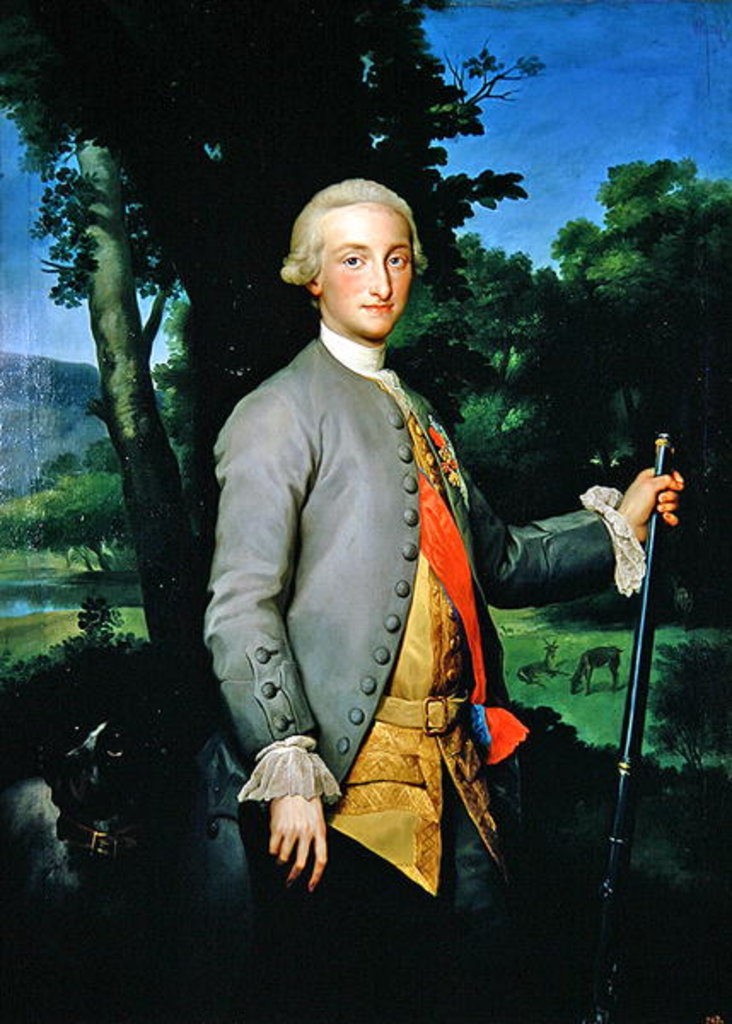 Detail of Charles de Bourbon Prince of Asturias by Anton Raphael Mengs