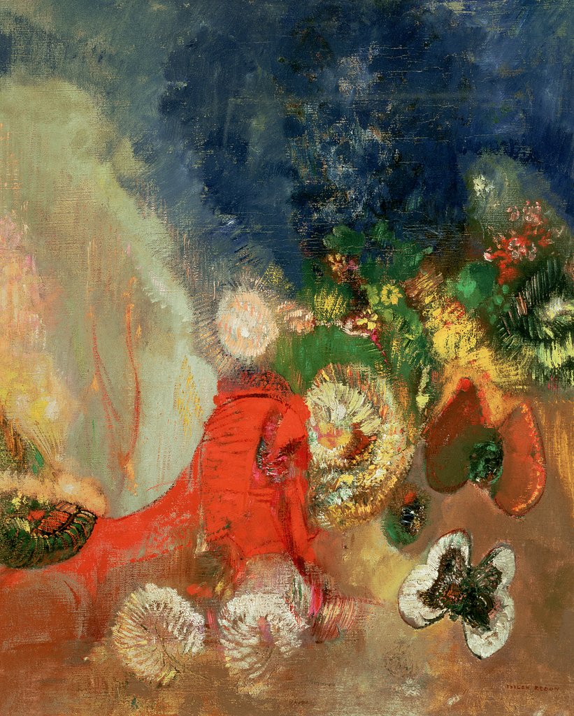 Detail of The Red Sphinx, c.1912 by Odilon Redon