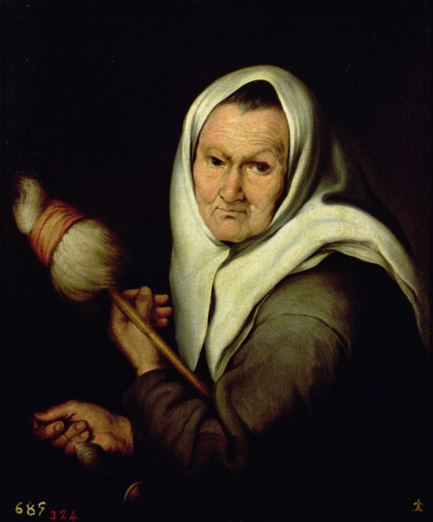 Detail of An Old Woman Spinning by Bartolome Esteban Murillo