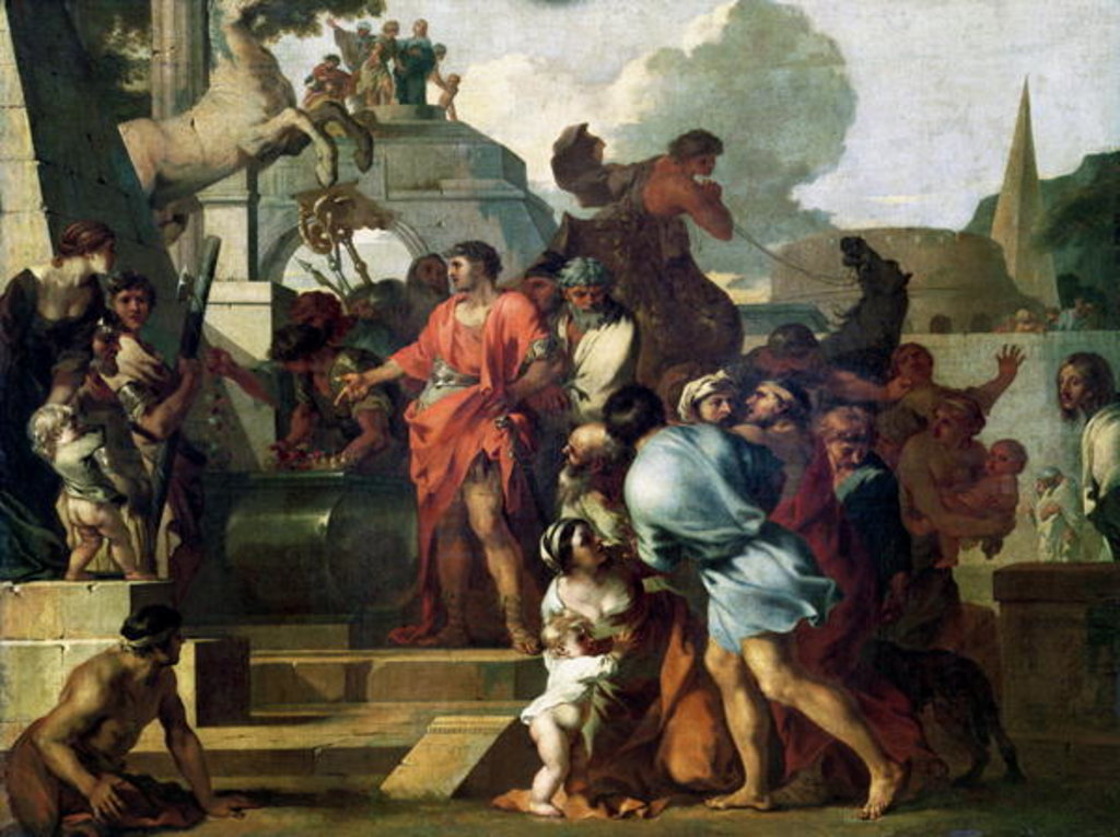 Detail of Augustus before the Tomb of Alexander III the Great by Sebastien Bourdon