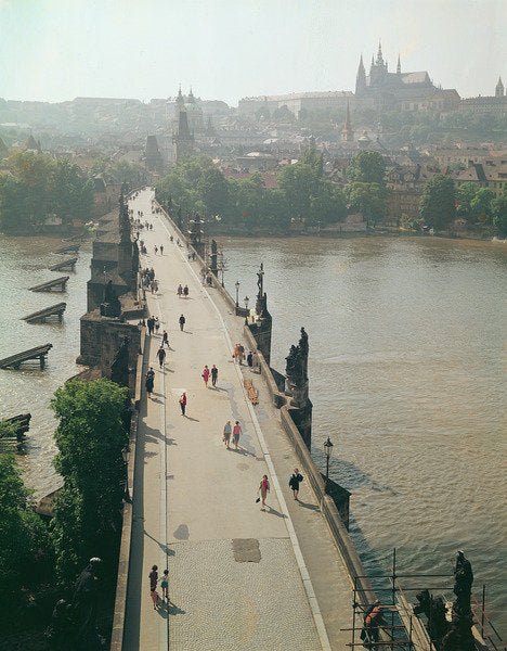 Detail of View of the Charles Bridge over the River Vltava by French Photographer