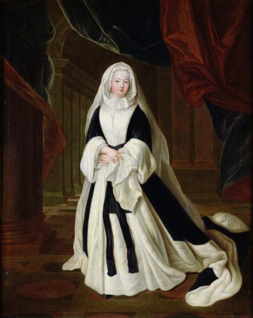 Detail of Portrait of Louis-Francoise de Bourbon Mademoiselle de Nantes in Mourning Clothes, after 1710 by Louis de (after) Silvestre