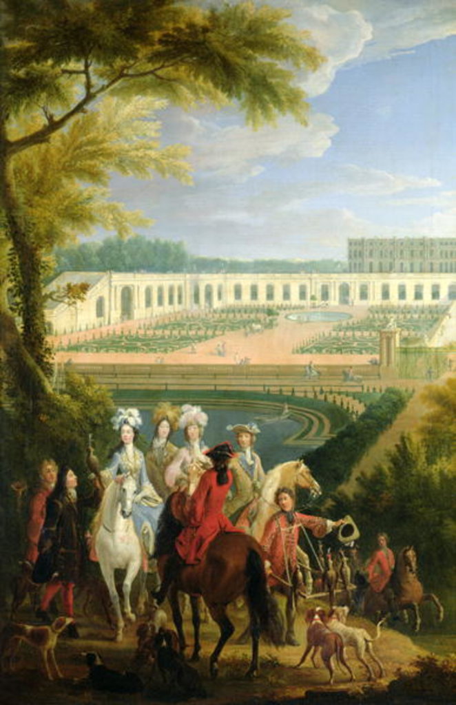 Detail of View of the Orangerie at Versailles, after 1697 by Pierre-Denis Martin