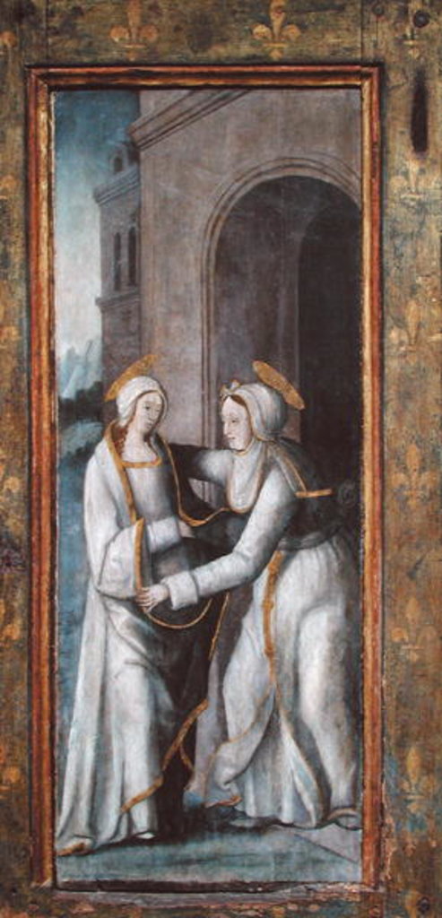 Detail of The Visitation, left hand panel from a triptych by French School
