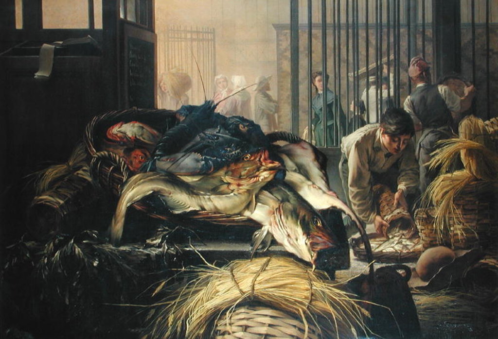 Detail of The Fish Market by Dominique Henri Guifard