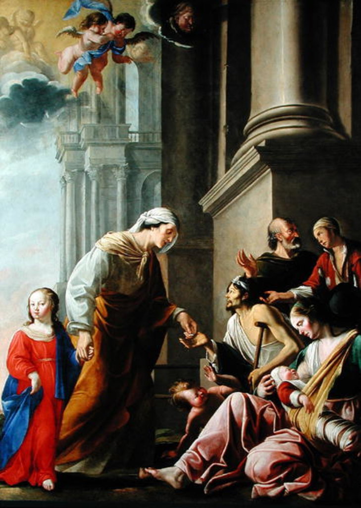 Detail of St. Anne, Accompanied by the Virgin Mary, Giving Alms by Pierre Poncet