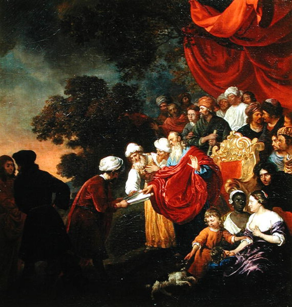 Detail of Zerubbabel Showing a Plan of Jerusalem to Cyrus, 17th century by Jacob or Jacques van Loo