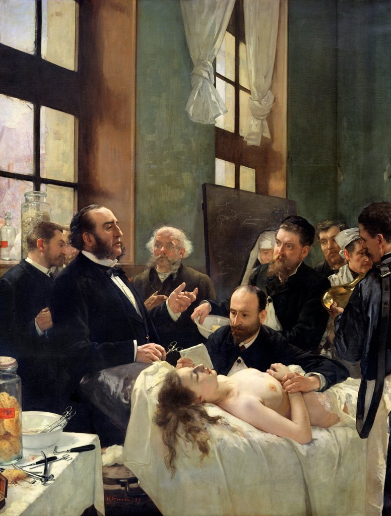 Detail of Before the Operation, or Doctor Pean teaching at Saint-Louis hospital, 1887 by Henri Gervex
