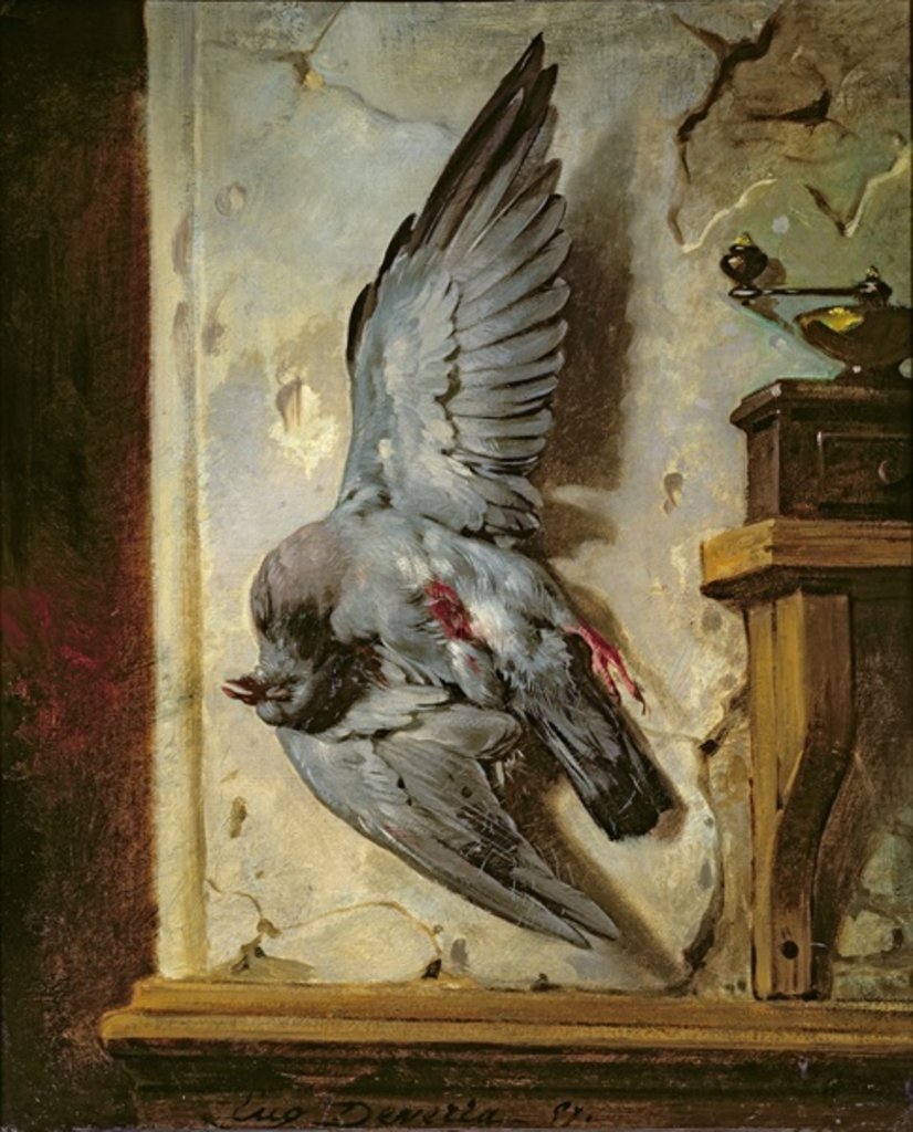 Detail of The Woodpigeon, c.1857 by Eugene Deveria