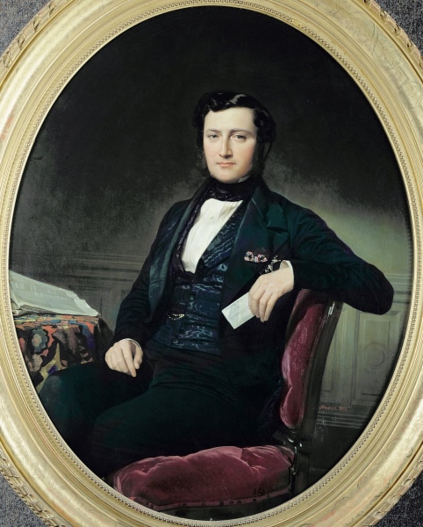Detail of Portrait of Baron Weisweiller, 1853 by Federico de Madrazo y Kuntz