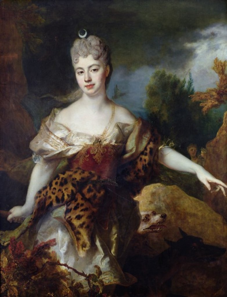 Detail of Portrait of Mademoiselle de Barral as Diana, c.1714 by Nicolas de Largilliere