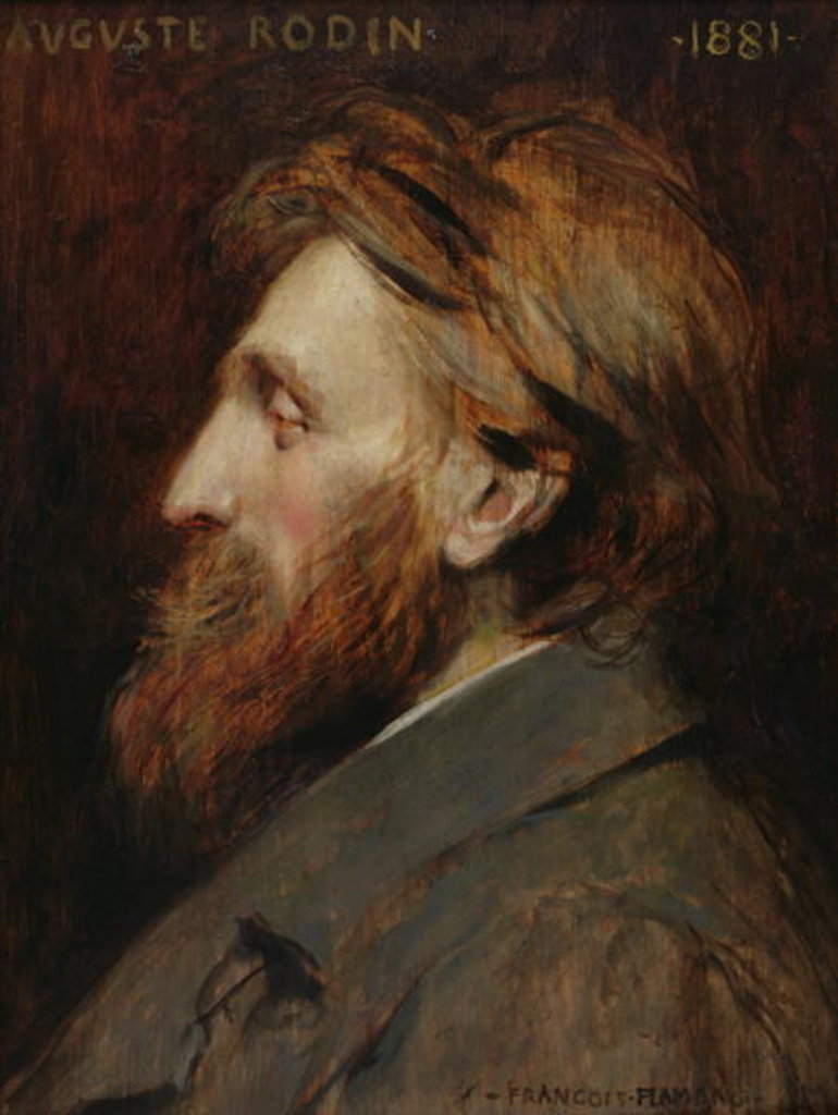 Detail of Portrait of Auguste Rodin 1881 by Francois Flameng