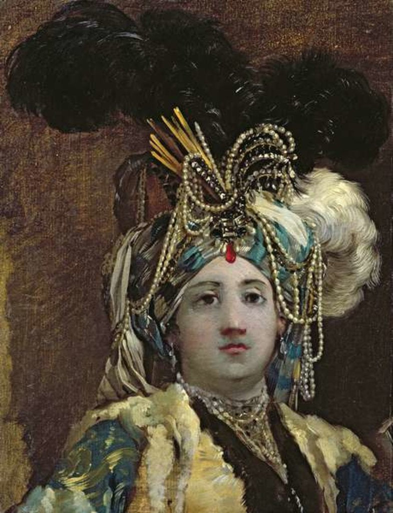 Detail of A Sultana, 1748 by Joseph-Marie the Elder Vien