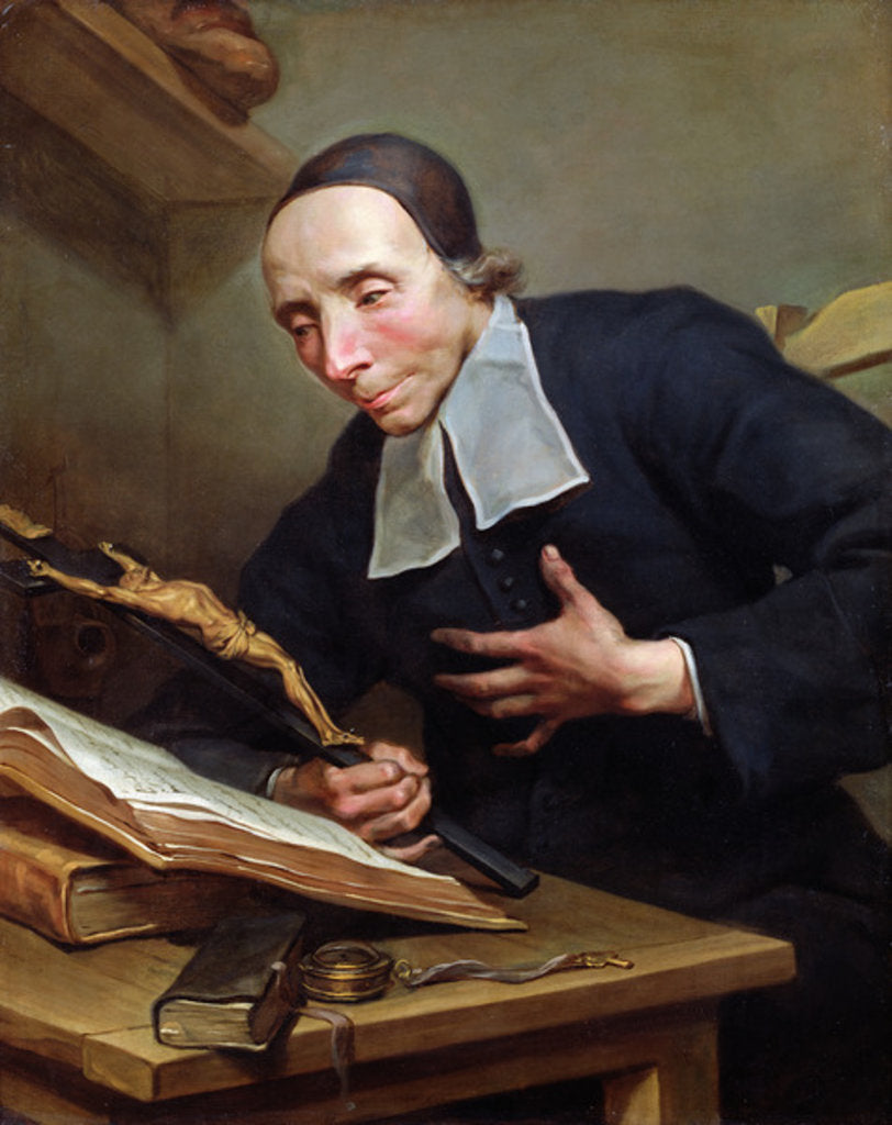 Detail of Portrait of Abbot Firmin Tournus holding a Crucifix by Jean II Restout