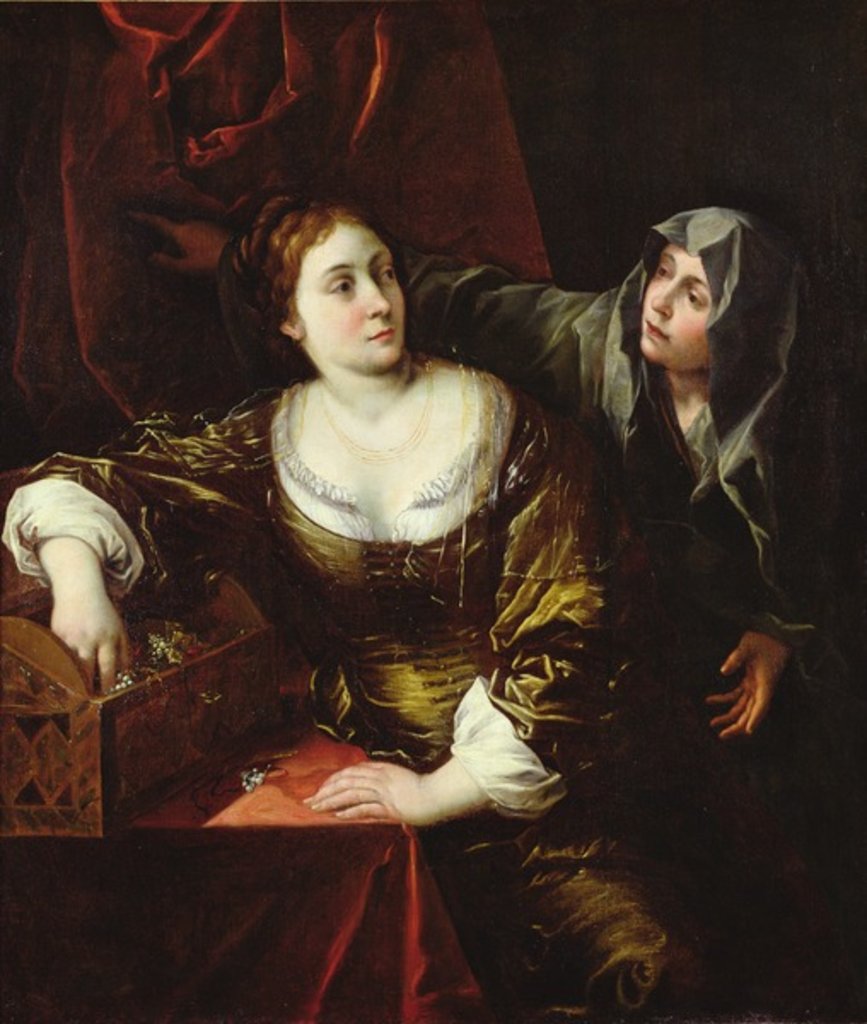Detail of Martha and Mary or, Woman with her Maid by Italian School