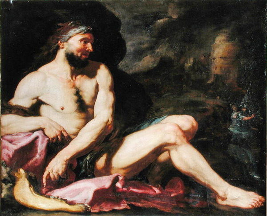 Detail of Samson Victorious by Giambattista Langetti