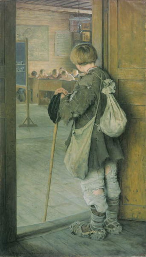 Detail of On the School Threshold by Nikolai Petrovich Bogdanov-Belsky