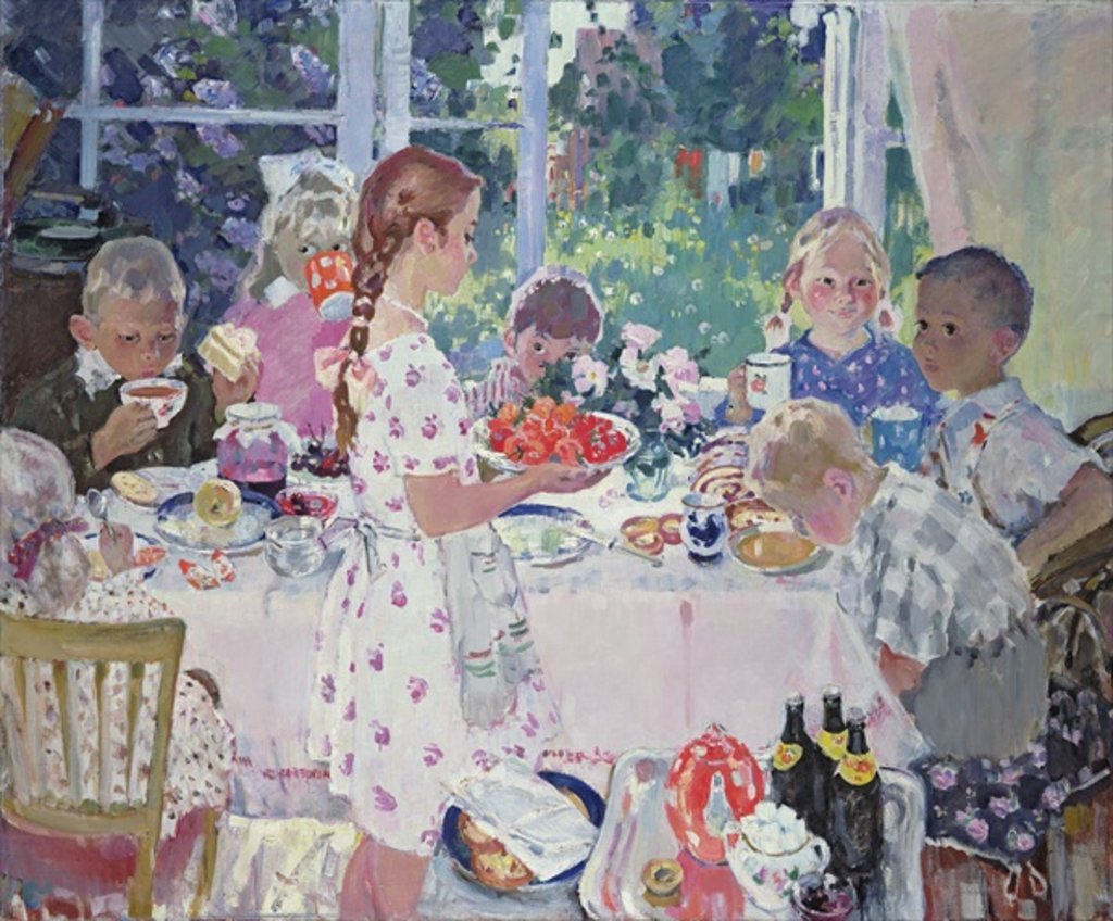 Detail of The Birthday by Konstantin Fedorovich Bogaevsky