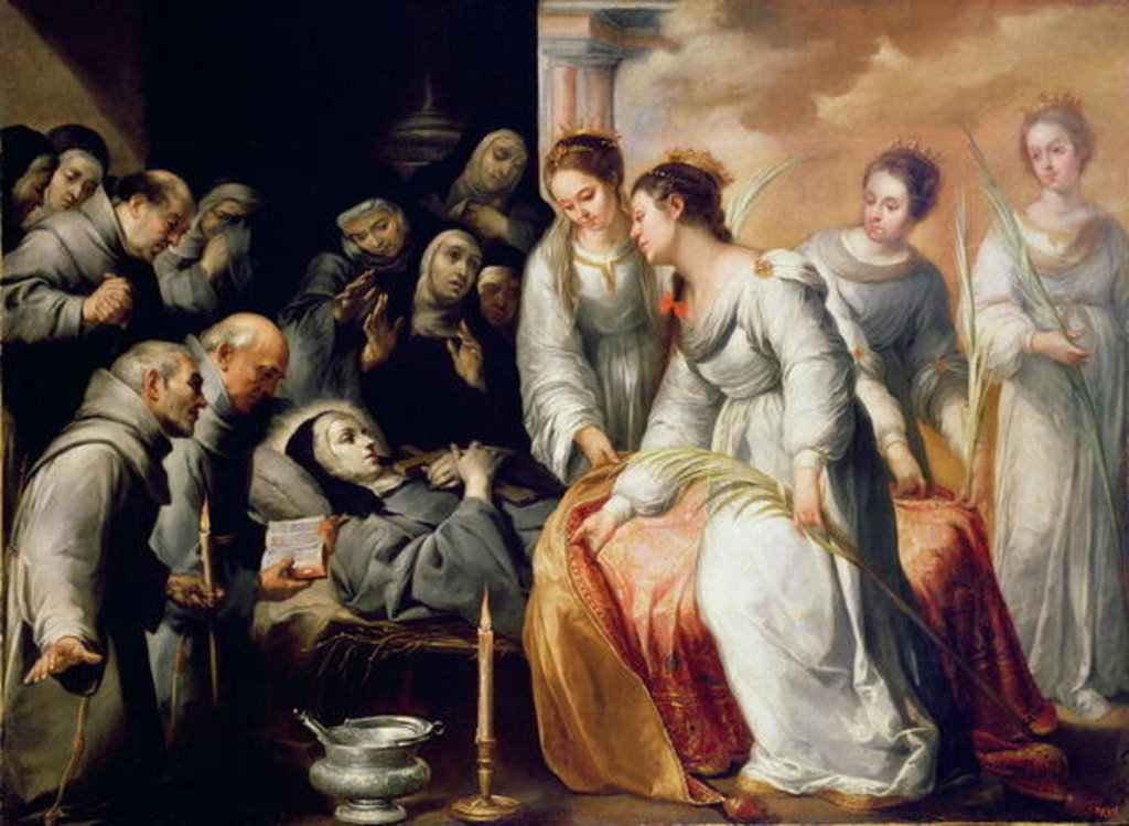 Detail of The Death of St. Clare by Bartolome Esteban Murillo