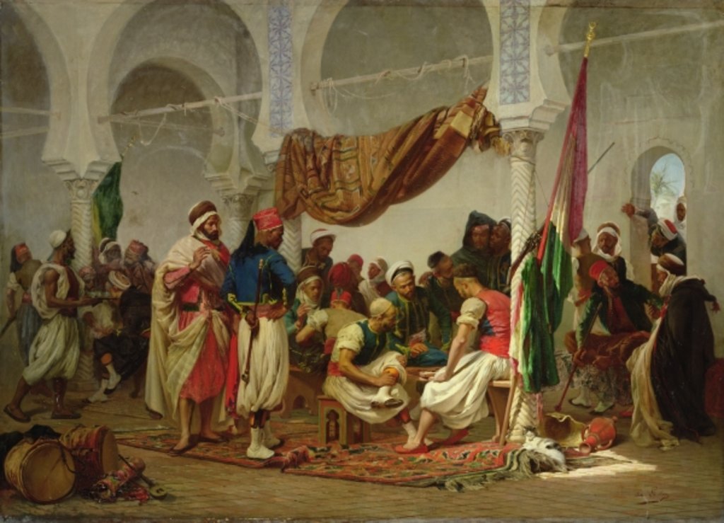 Detail of The Turkish Cafe by Charles Marie Lhuillier