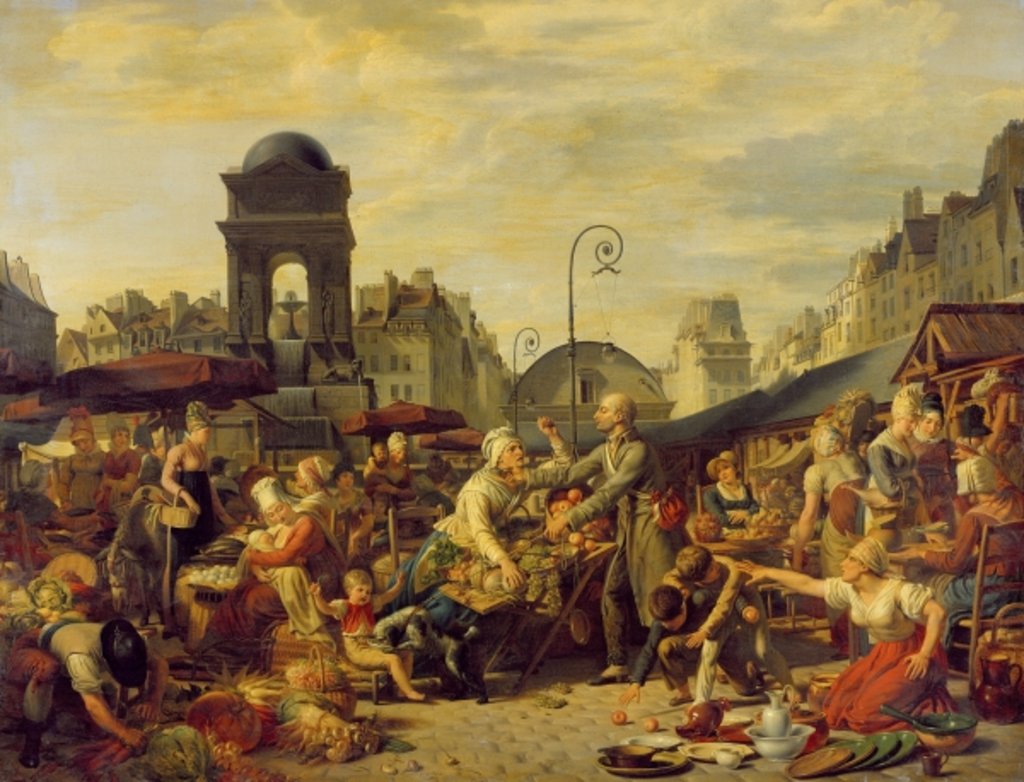 Detail of The Marche des Innocents, c.1814 by Jean-Charles Tardieu