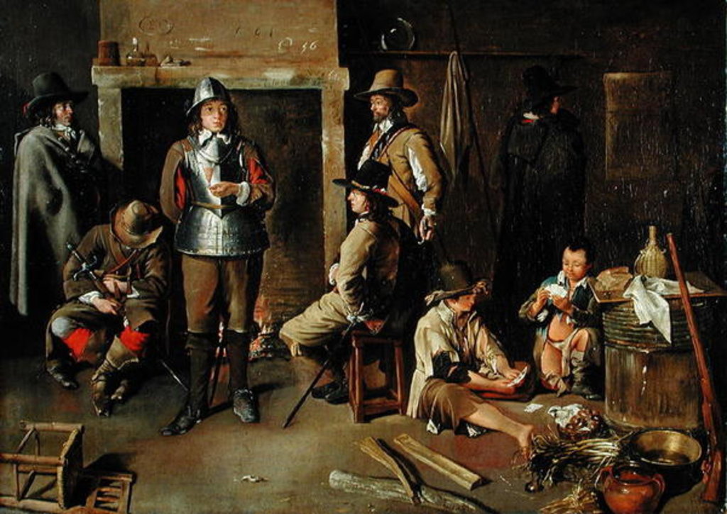 Detail of Soldiers at Rest in an Inn by Jean Michelin